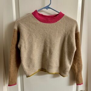 Anthropologie Maeve 100% Cashmere Colorblock Sweater Size S